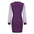 thumbnail image 5 of FAVIPT Womens Plus Size Summer Dresses Loose Fit Casual Fashion Mesh Midi Dress Long Sleeve Deep V Neck Dresses Elegant Embroidered Hip Wrap Dress Purple,M, 5 of 6
