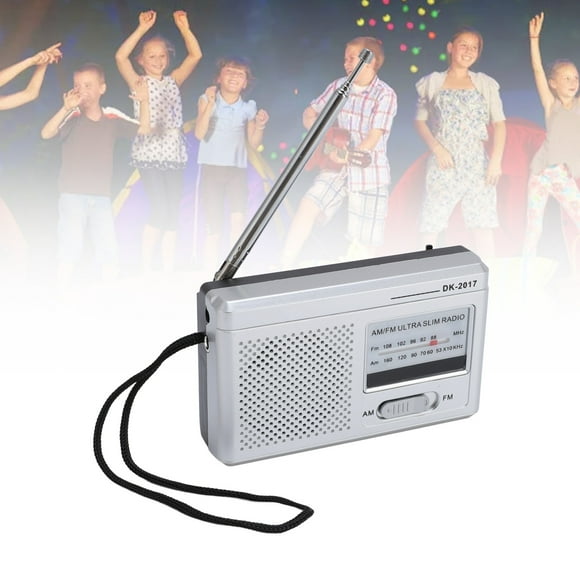 Portable AM Radio Battery Powered Compact Transistor Radio with Headphone Jack Built in Speaker DK-2017