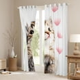 thumbnail image 3 of Homewish Kawaii Cartoon Cat Curtains Pack of 2 (42x84 Each) for Teen, Cute Kitten Animal Curtains Blackout, Pink Love Heart Bedroom Curtains, Blackout Curtains Room Decor, 3 of 6