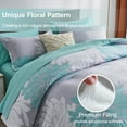 thumbnail image 4 of Flymme Floral Comforter Set Queen Size 7 Piece Bed in a Bag Queen Bed Sets Green Flowers Comforter Sets with Sheets for Teen Women Bedroom Decor, 4 of 8