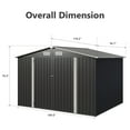 thumbnail image 3 of Sunmthink Outdoor Storage Shed, Metal Shed with Lockable Door & Air Vent for Backyard, Garden, Black, 3 of 7