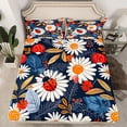 thumbnail image 2 of Castle Fairy Kawaii Ladybug Queen Sheet Sets,Vintage Floral Flowers Bed Set, 2 of 7