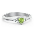 thumbnail image 1 of Birthstone Heart Ring with Shoulder Accents - Peridot (August), 1 of 4