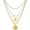 Sun, variant on 3ps Mixed Metal Necklace for Women Gold and Silver Two Tone Layered Paperclip Necklaces Sun Moon Star Pendant Chunky Stacked Chain Trendy Statement Jewelry Gift