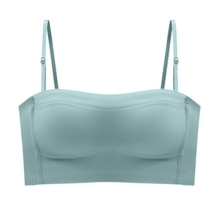 

Women s Invisible Bra Detachable Double Shoulder Strap 3/4 Cover Bra Underwear Female Tube top Wrapped Chest Bra