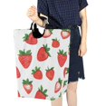 thumbnail image 4 of Yayeee Freestanding Laundry Hamper with Handle Collapsible Large Storage Basket for Clothes, Strawberry, 4 of 7