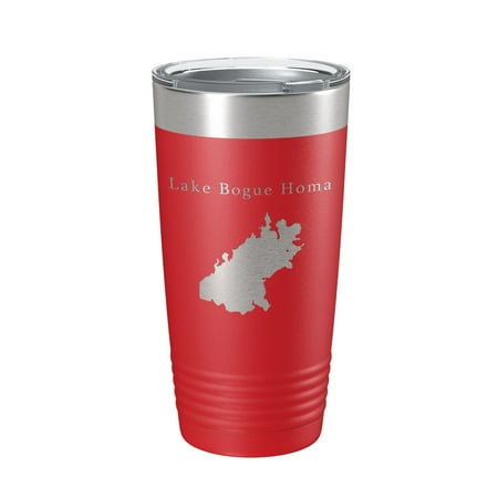 

Lake Bogue Homa Map Tumbler Travel Mug Insulated Laser Engraved Coffee Cup Mississippi 20 oz Red