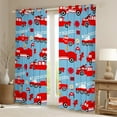 thumbnail image 2 of Castle Fairy Kids Fire Truck Curtains Pack of 2 (42x84 Each),Firefighter Car Curtains Blackout,Blue Red Bedroom Curtains,Breathable Home Decor, 2 of 6