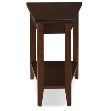Leick Home 10502 Laurent Recliner Wedge Table with Shelf, Chocolate Cherry