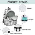 thumbnail image 4 of Sunflower White Pattern Backpack for School, Cute School Bag with Adjustable Shoulder Straps and Padded Back, 13.4"x11"x4.7", 4 of 5