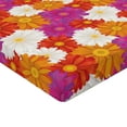 thumbnail image 4 of Ambesonne Flower Fitted Sheet, Gerbera Petals Summer Floral, California King, Purple Orange and Pearl, 4 of 5