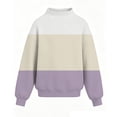 thumbnail image 3 of Kids' Sweatshirt Color Block Mock Neck Dropped Shoulder Long Sleeve Casual Pullover Basic Comfortable Fall Top, 3 of 4