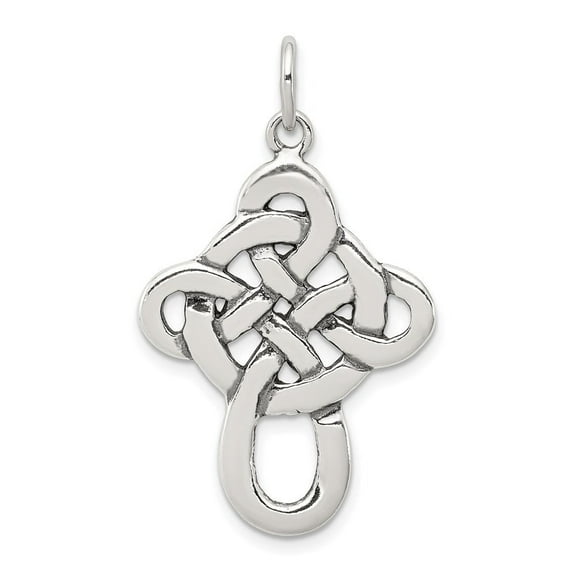 Auriga Fine Jewelry 925 Sterling Silver Antiqued Celtic Cross Charm for Women L - 38mm, W - 23mm