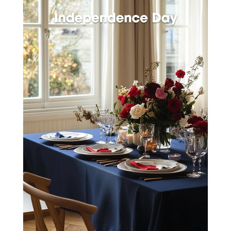 Pureegg Disposable Plastic Table Cloths - 10 Pack, 54x108 Inches, Blue Plaid, Waterproof PEVA For Parties & Events