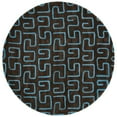 thumbnail image 4 of SAFAVIEH Soho Benson Geometric Wool Area Rug, Brown/Light Blue, 6' x 6' Round, 4 of 7