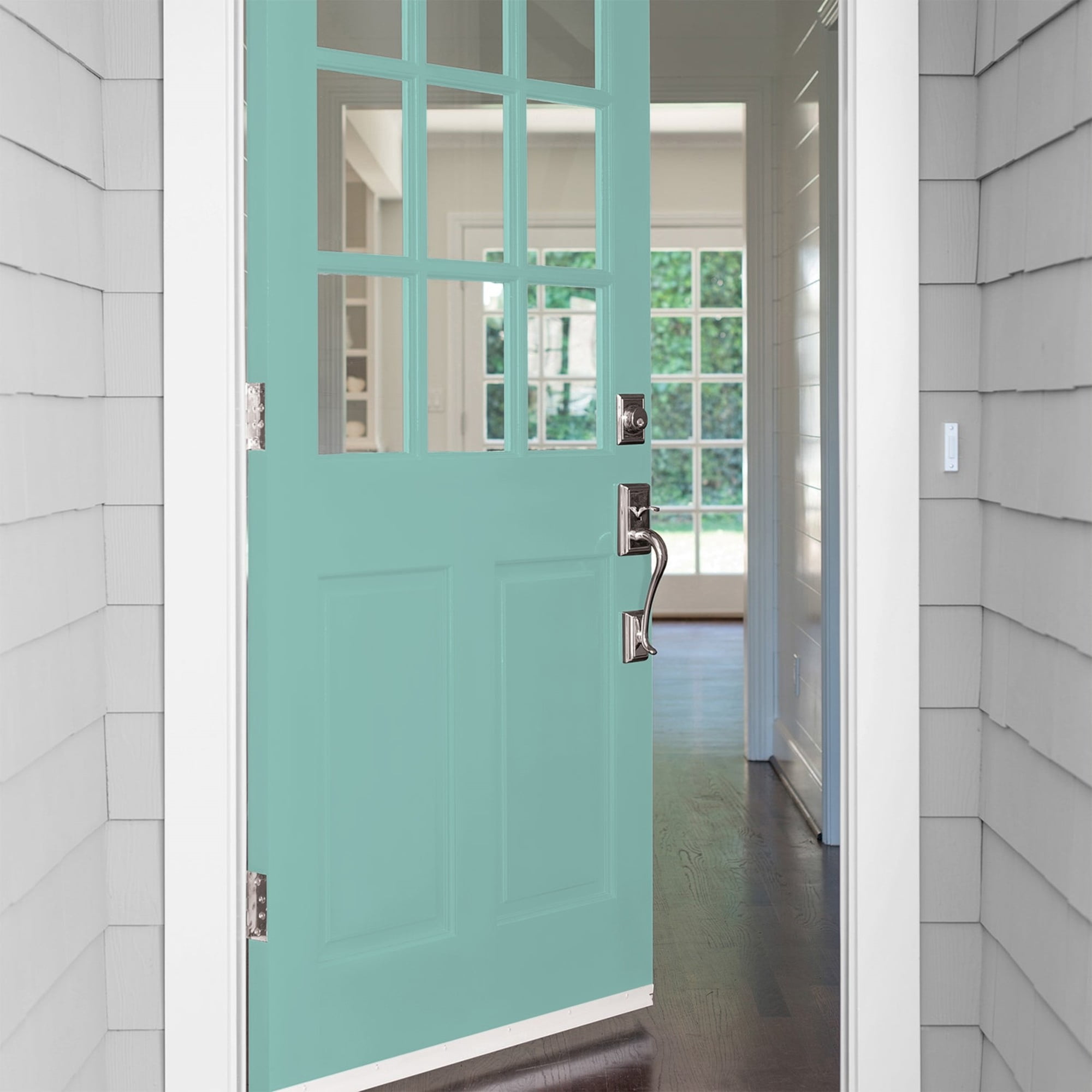 Glidden High Endurance Plus Caribbean Green Satin Exterior Paint and Primer, 1 Quart