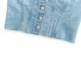 thumbnail image 4 of Woshilaocai Women Sexy Denim Push Up Bustier Tank Top Strapless Off Shoulder Button Up Tube Crop Corset Vest Tops, 4 of 6