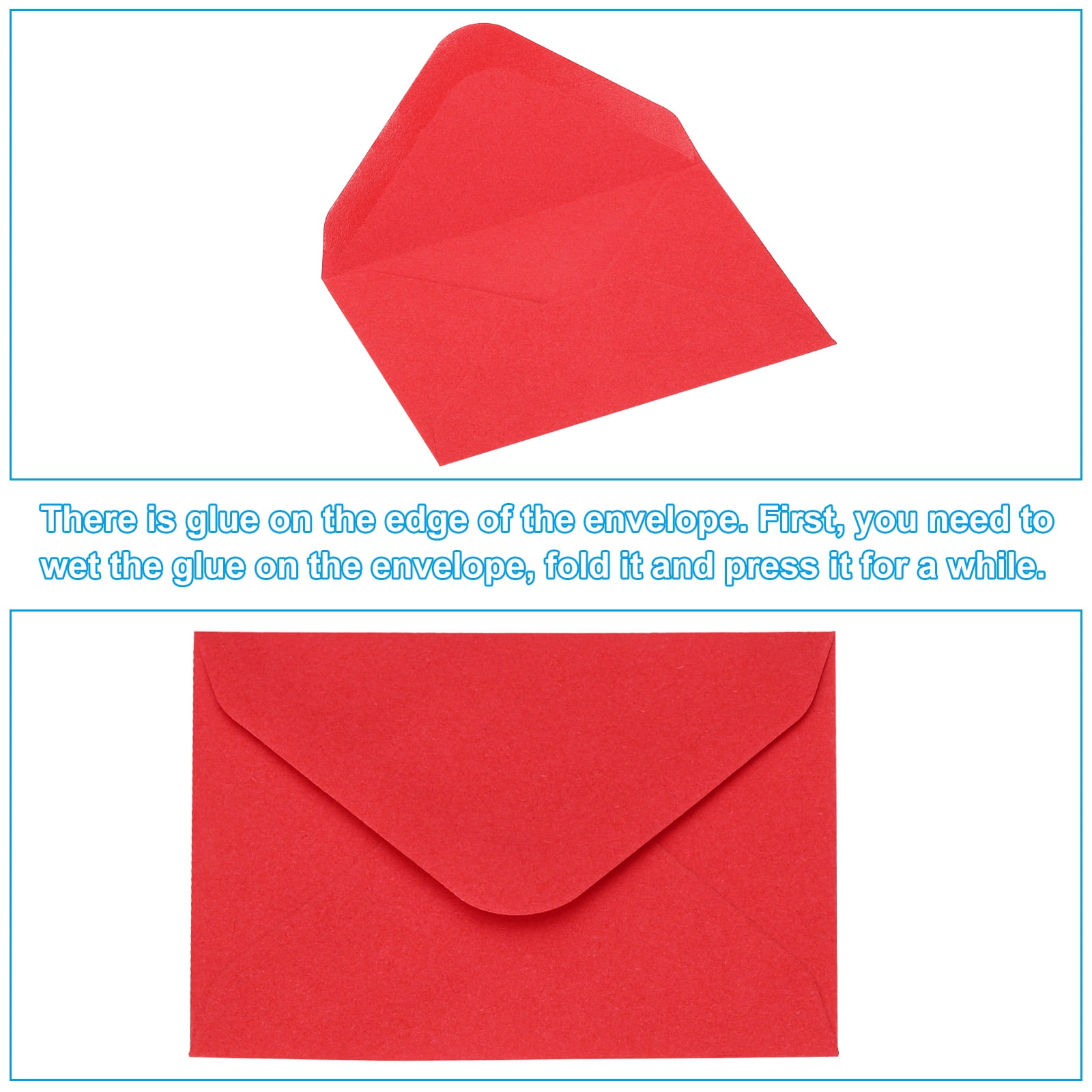 3.7"x2.4" Mini Envelopes with Blank Paper Business Cards, 200 Pack Small Index Flash Cards Words, Colorful