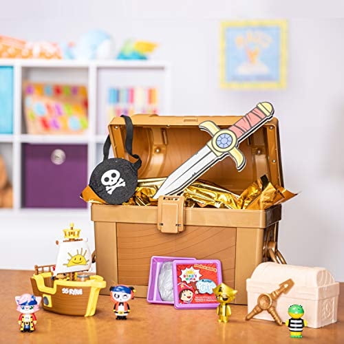 Ryan's World Cap’n Ryan's Micro Mystery Treasure Cofre, nuevas sorpresas, micro figuras, Ryan's World RYAN'S WORLD