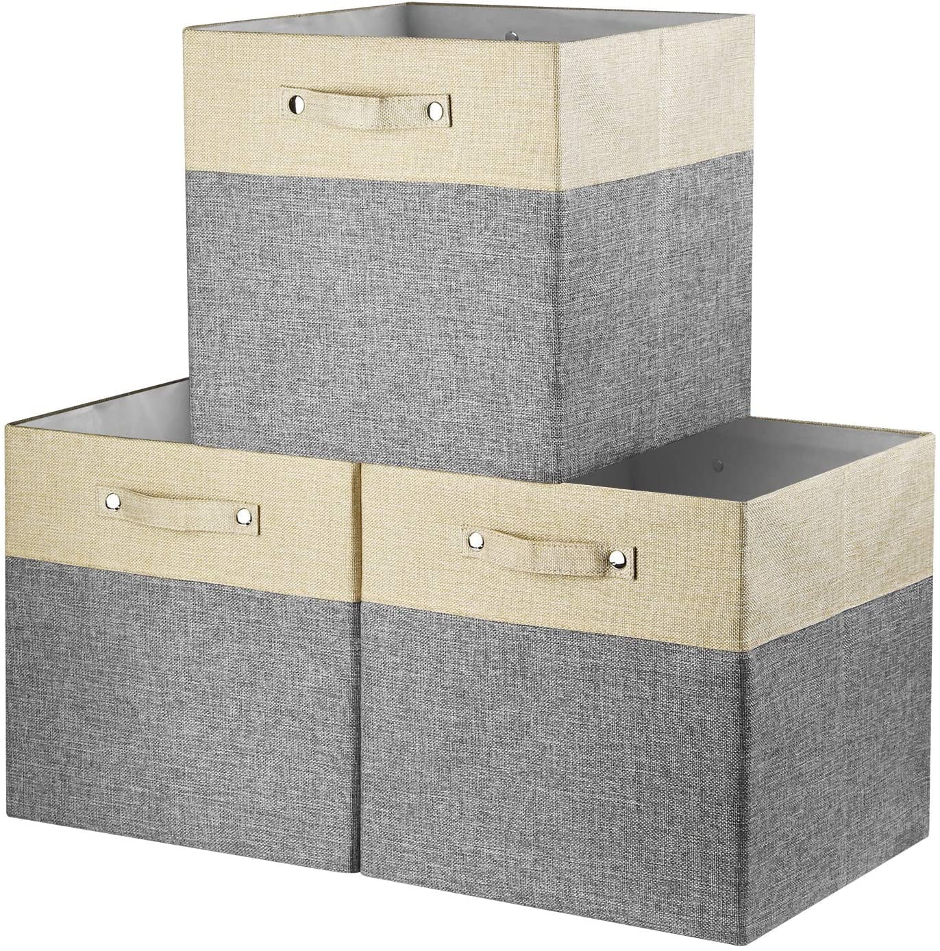 Foldable Storage Cube Bins Fabric Storage Basket [3Pack] 13x13x13 inch