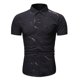 thumbnail image 1 of Camisa de manga corta con estampado de corte slim y botones informales para hombre Pompotops  oipoqjl47591, 1 of 4