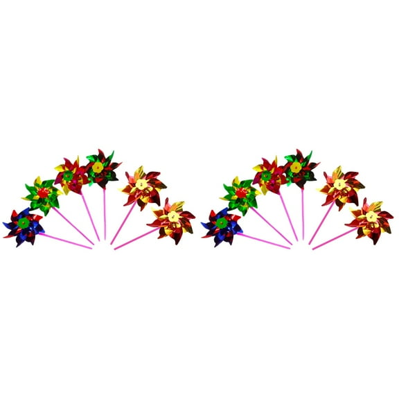 Set of 2 Multiple Usage Pinwheel Handheld Windmill Toy
