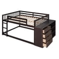 thumbnail image 4 of Full over Full Bunk Bed with 4 Drawers and 3 Shelves-Espresso 67AAP, 4 of 9
