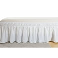 thumbnail image 2 of MEILA Wrap Around Bed Skirt Three Fabric Sides Elastic Dust Ruffled 16 Inch Tailored Drop,Easy to Install Fade Resistant-White, Queen/King, 2 of 4