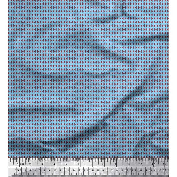 Soimoi Poly Georgette Fabric Triangle Geometric Print Fabric by The Yard 52 Inch Wide