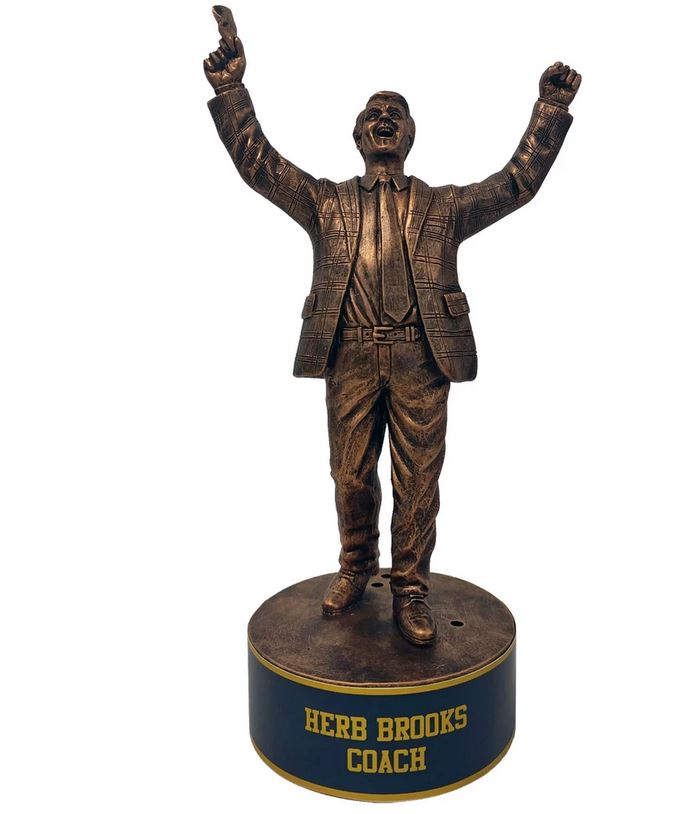 Herb Brooks Talking Bronze Figurine Hockey Miracle on Ice USA Olympics