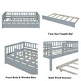 thumbnail image 4 of Bellemave Twin Daybed Frame with Trundle Bed Twin Wood Platform Bed with Fence Guardrails for Teens, No Box Spring Needed, Twin Size, Gray, 4 of 10