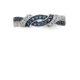 thumbnail image 4 of 14K White Gold Ring Band Diamond Round & Blue, Size 5, 4 of 5