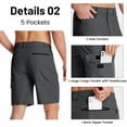 thumbnail image 5 of TACVASEN Men's Summer Outdoor 10" Shorts Quick Dry Water Resistant Lightweight Cargo Shorts With 5 Pockets For Golf Hiking Sports Work Casual , Dark Gray, Size 32, 5 of 6