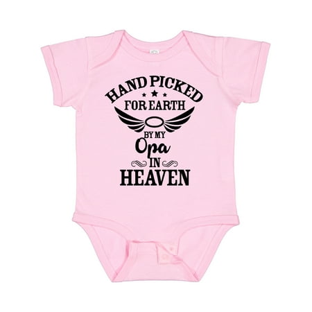 

Inktastic Handpicked for Earth by My Opa in Heaven with Angel Wings Gift Baby Boy or Baby Girl Bodysuit