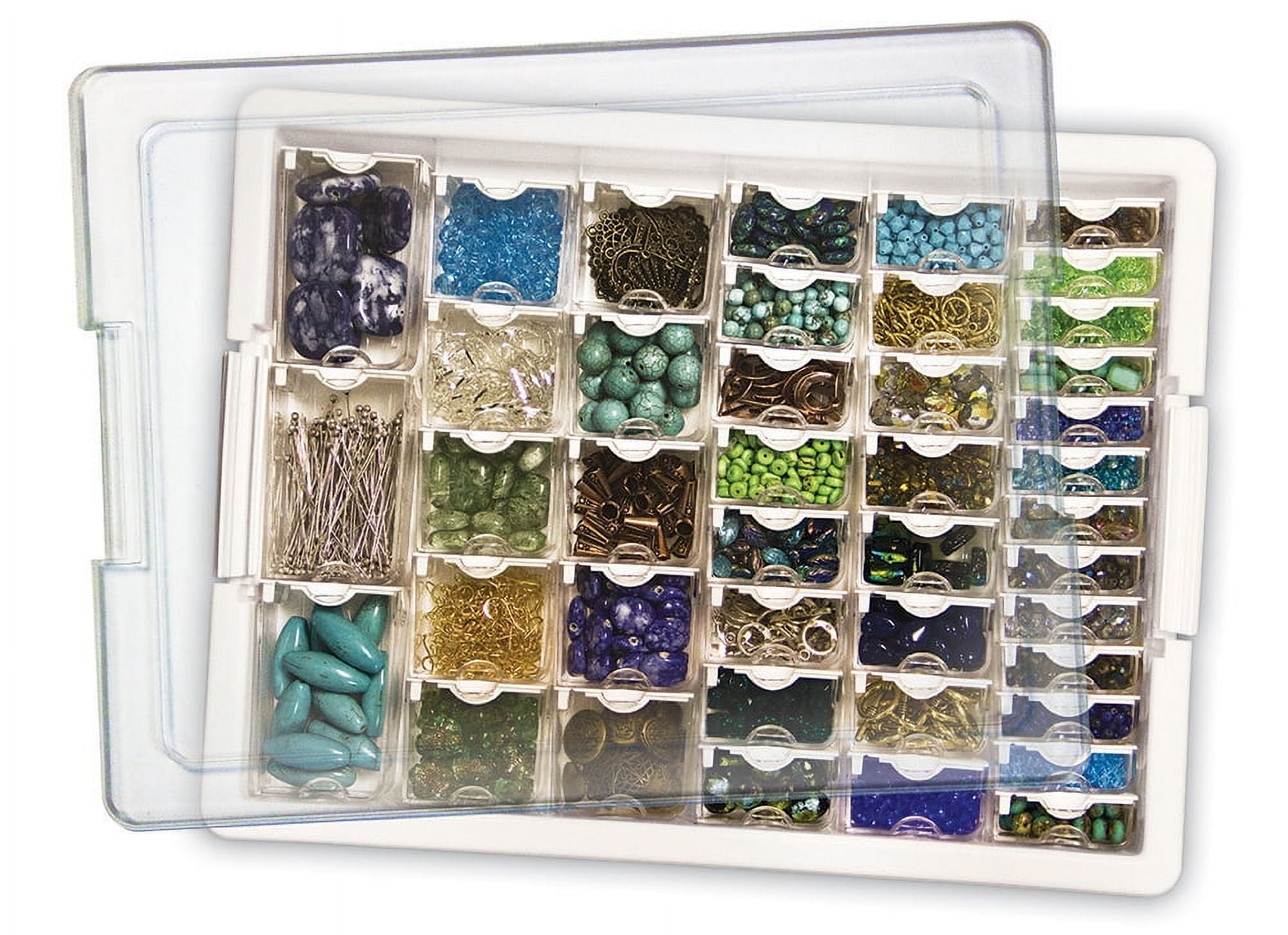 UHZBTEC Plastic Bead Organizer Box/Clear Crafts Thread Storage