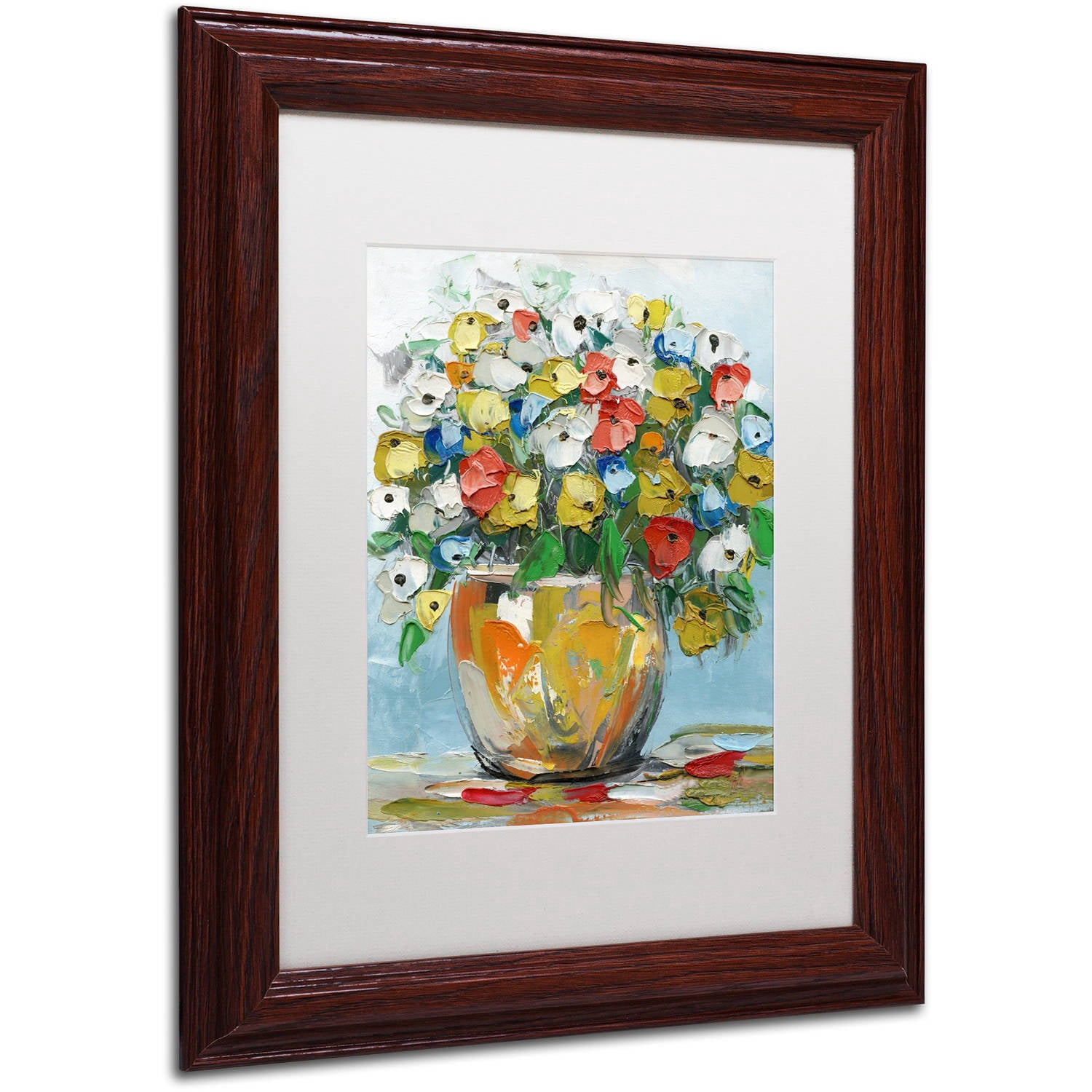 Trademark Fine Art Floral & Botanical Matted Framed Art ' Spring Flowers in a Vase 3 ' by Masters Fine Art