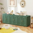 thumbnail image 5 of Wirrytor Mid Century Modern Fluted Sideboard Buffet Cabinet with Doors, Console Cabinet with Adjustable Shelves, Under TV Cabinet with Storage,Green, 5 of 8