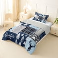 thumbnail image 2 of Feelyou Adventure Twin Comforter Sets, Blue Plaid Bedding Set, 2 Pieces, 2 of 7