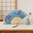 thumbnail image 2 of Chinese Charming Elegant Modern Woman Bamboo Silk Fan, Handheld Portable Retro Fan, Home Dancing Party Wedding Silk Bamboo, 2 of 6