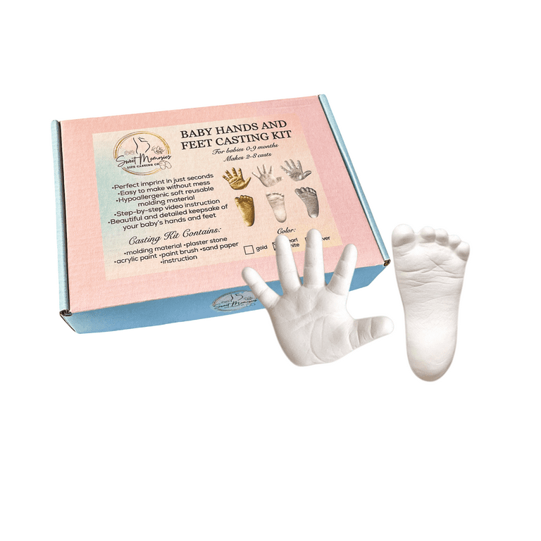 Sweet Memories Baby Hands and Feet Casting Kit for Babies 0-9 Months, Makes 2-8 Casts - DIY Hand and Footprint Keepsake, Infant Imprints, New Mom