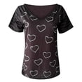 thumbnail image 4 of Herrnalise Women's Classic-Fit 100% Cotton Short-Sleeve T-Shirt Women V-Neck Short Sleeve Love Printing Casual Blouse Tunics Shirts Tops Tee, 4 of 4