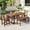 Brown, variant on 6-Piece Patio Dining Table Set with 4 Chairs and Bench, All-Weather Wood Outdoor Furniture for Garden Backyard, 60" Rectangle Table