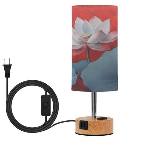 Touch Control Table Lamp with Wood Grain Metal Base 3 Color Temperature Adjustable LED Eye Caring Desk Lamp for Bedroom Study Super Cool Lotus
