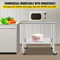 thumbnail image 2 of VEVOR Mesa Acero Inoxidable Mesas Cocina 36"x24" Preparación Comida 661 lbs, 2 of 9