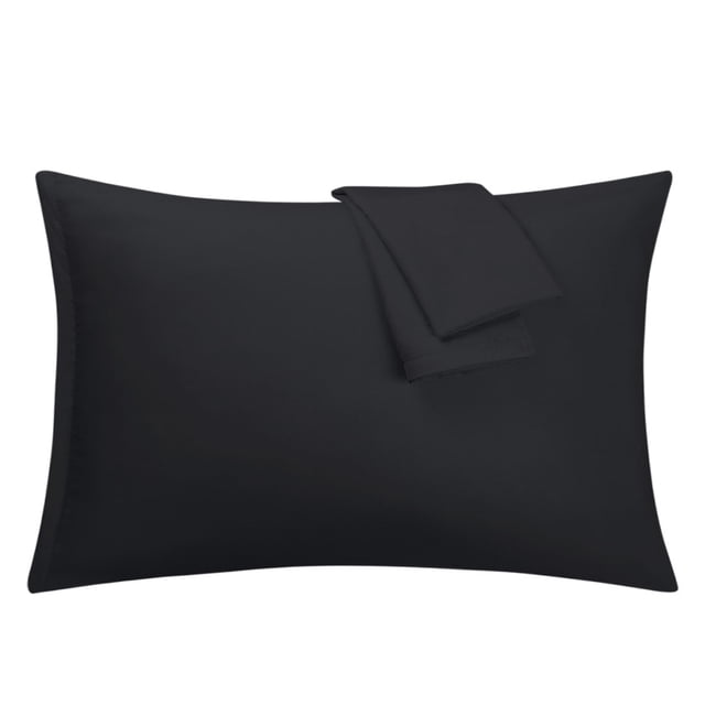 Funda de Almohada uxcell Juego de 2 Fundas Almohadas con Cremallera Microfibra Negro 51x76cm