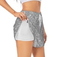 thumbnail image 1 of Balery GlitterSilver Pantalones cortos deportivos para mujer con forro y dos bolsillos, elásticos, para entrenamiento, gimnasio, yoga-X-Large, 1 of 7