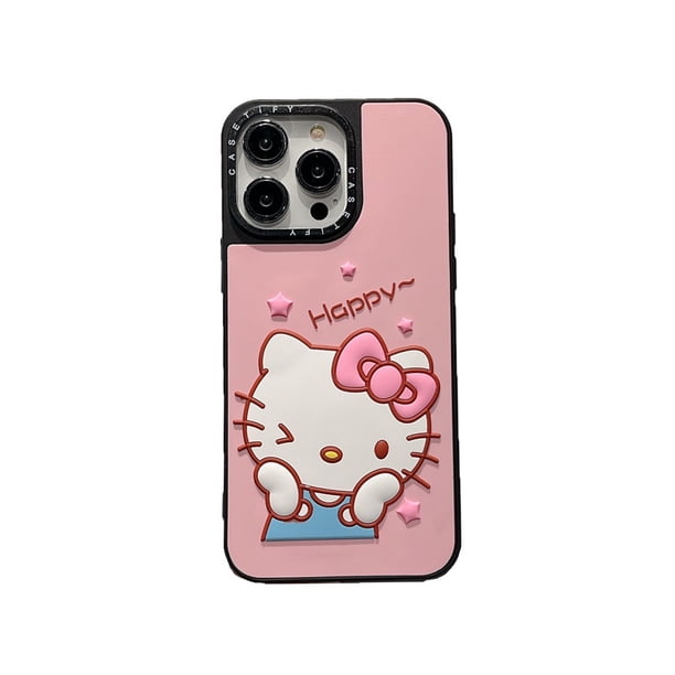 Funda De Teléfono De Impresión 3D De Mickey Hello Kitty Para iphone 11 12 13 14 Pro Max 14 7 8 Plus Silicona Suave De Dibujos Animados De Lujo TPU A Prueba De Golpes Proteger Carcasa X XS XR