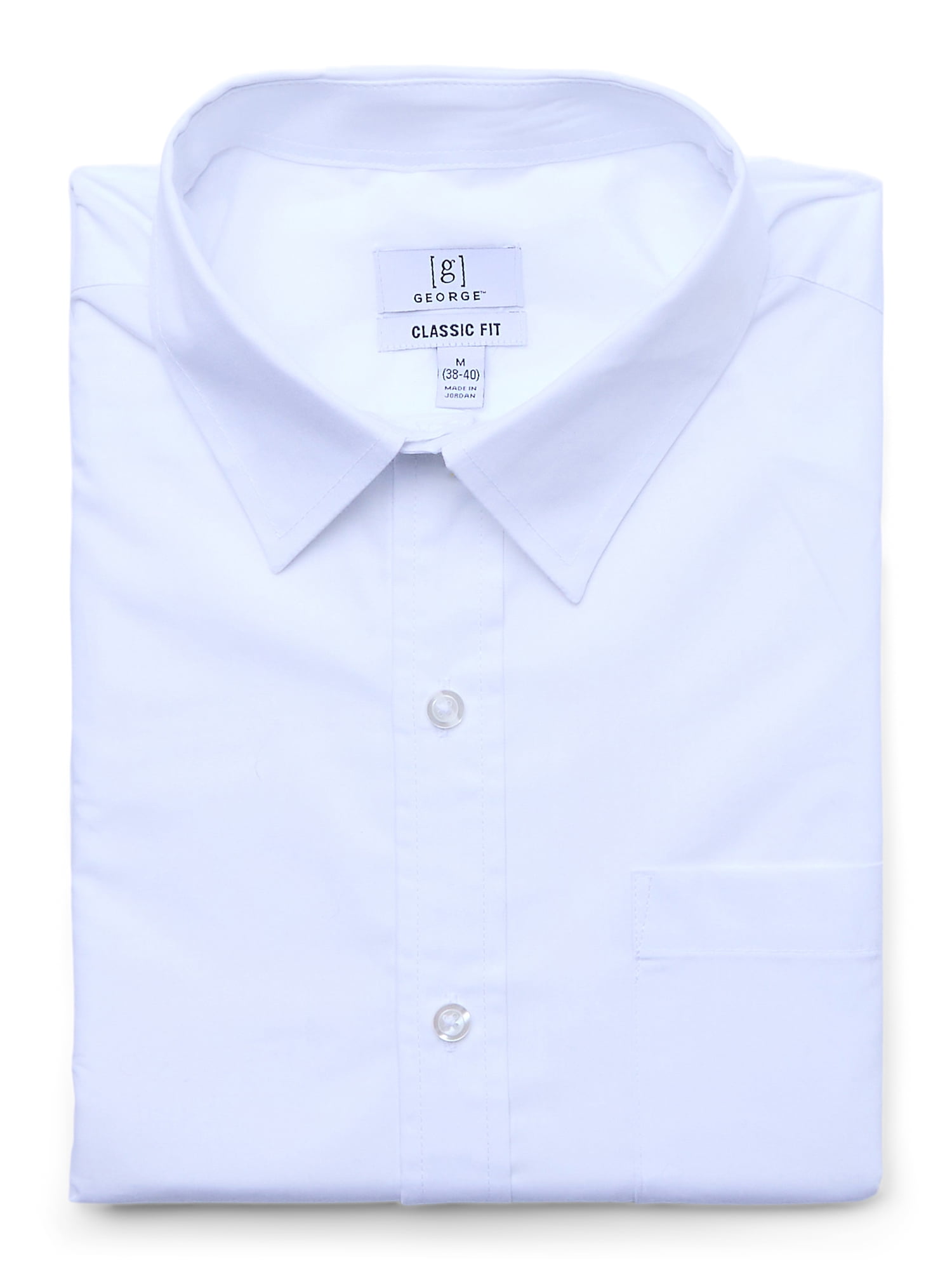 George Men's & Big Men's Classic Fit Dress Shirt with Long Sleeves, Sizes S-3XL
