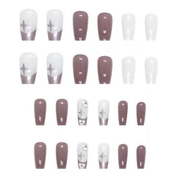 Uñas postizas para mujeres y niñas, cubierta completa, reutilizables, uñas postizas brillantes y elegantes