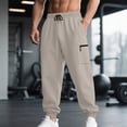 thumbnail image 3 of HOMADLES Cargo Pants for Men Solid Color Stretch Work Pants Side Pocket Outdoor Hiking Breathable Jogger Pants Khaki Size S, 3 of 7